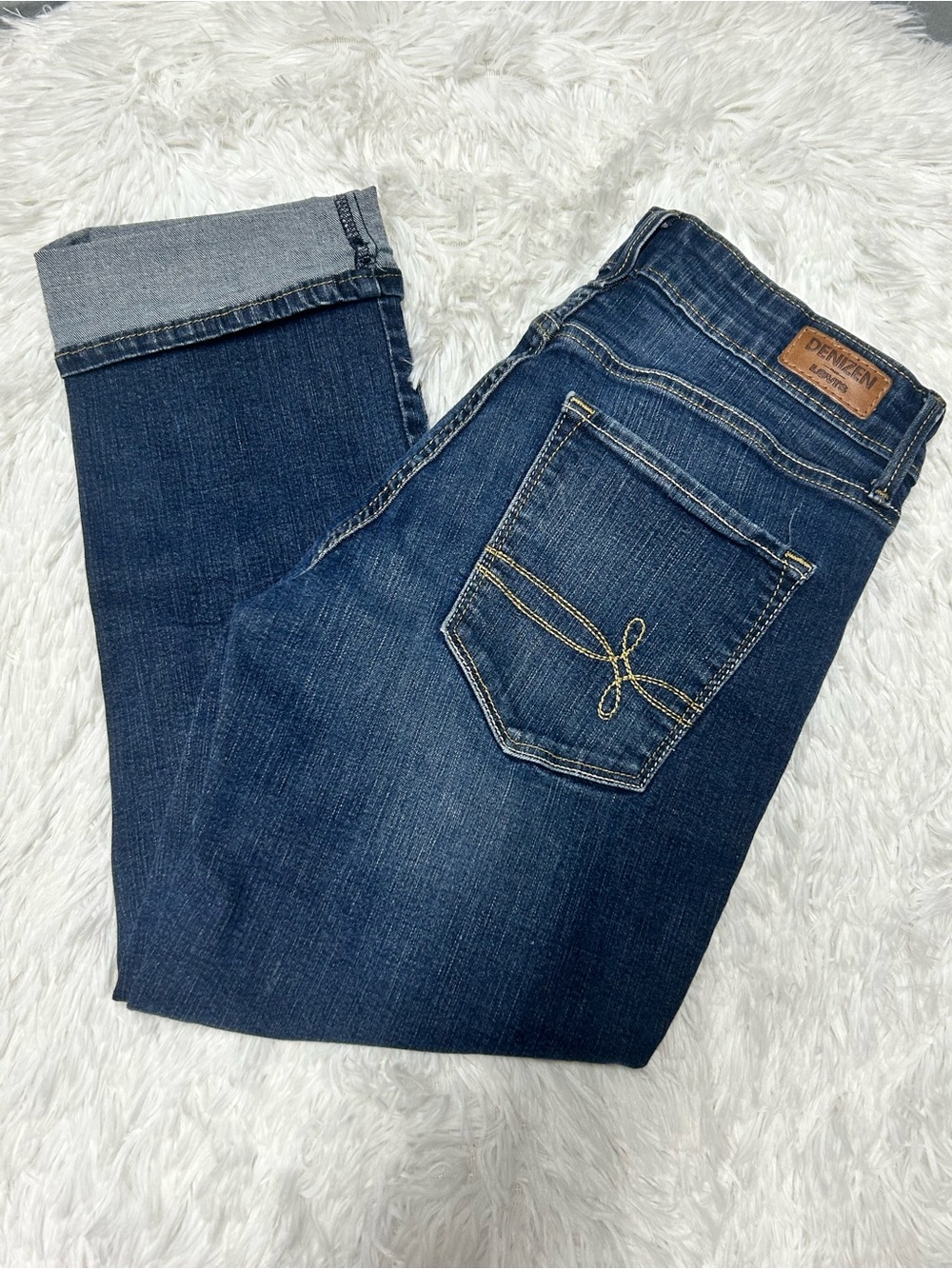 Denizen from Levi's Women’s Dark Blue Cropped Stretch Denim Jeans Capri Pants 4